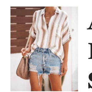 Vici Striped Button Shirt